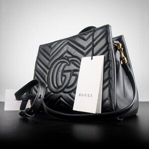 Gucci Black Small Marmont Tote Matelasse Leather MAKE AN OFFER!